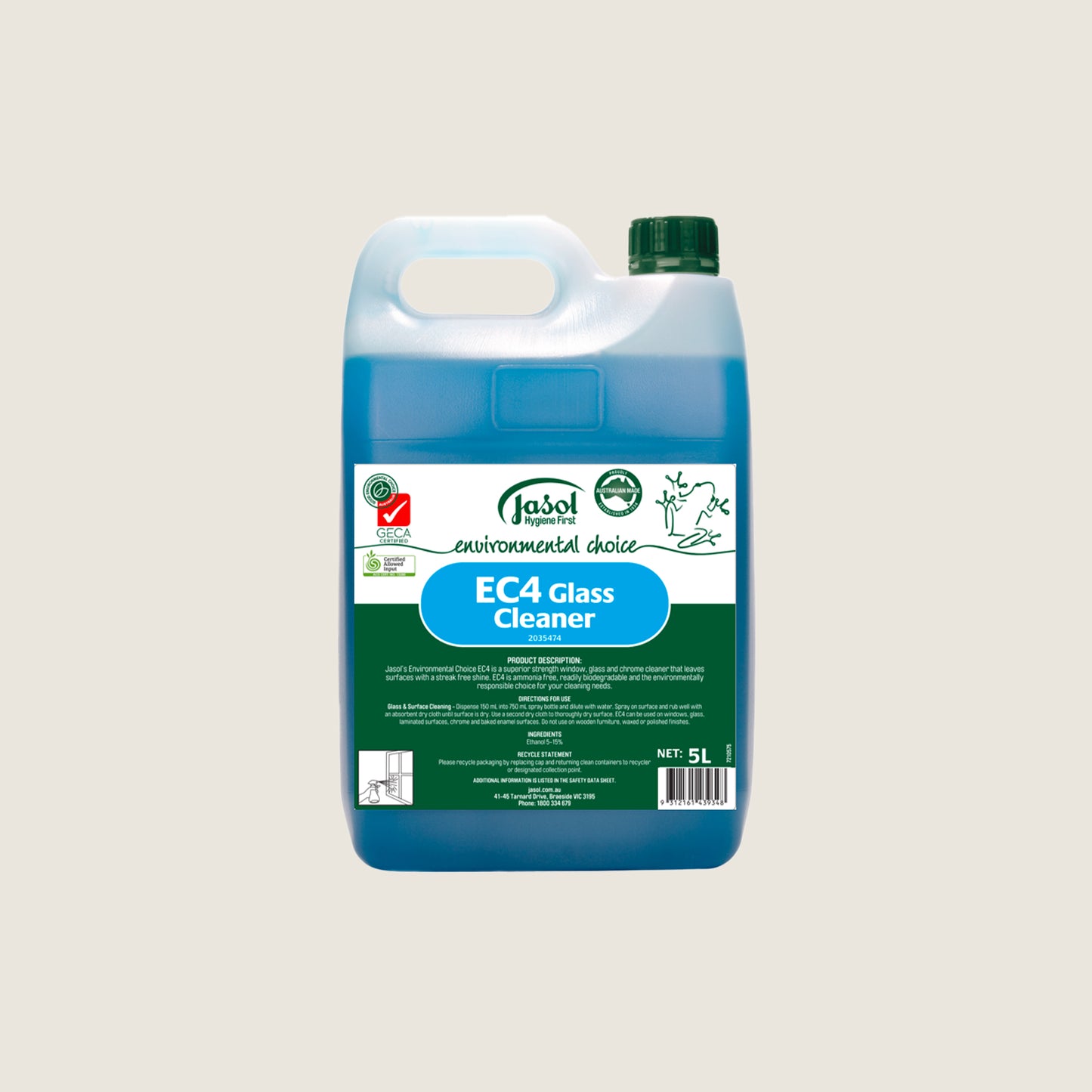 Jasol EC4 Glass Cleaner 5 Litres